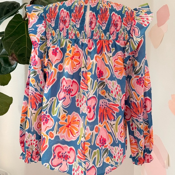 Floral Smocked Women's Top - Multicolor - Picture 3 of 3